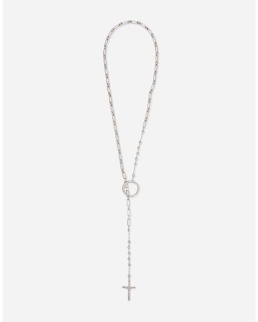 Dolce & Gabbana White Cross Necklace for men