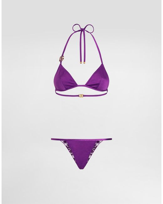 Set Bikini Reversibile di Dolce & Gabbana in Purple