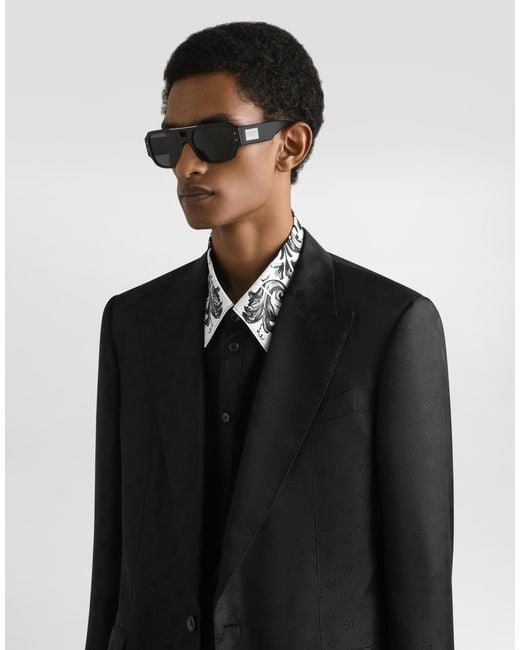 Dolce & Gabbana Black Sicilia Light Single-Breasted Silk Twill Jacket for men