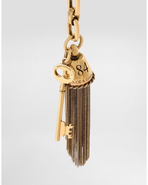 Dolce & Gabbana White Metal Charm Keychain