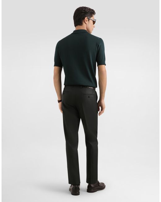 Dolce & Gabbana Black Virgin Wool Trousers for men