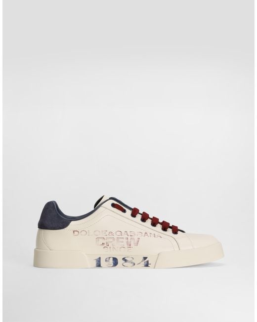Dolce & Gabbana Natural Portofino Light Strobel Calfskin Sneakers for men