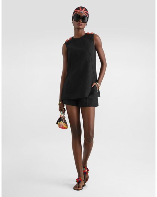 Dolce & Gabbana Black Fabric Bermuda Shorts