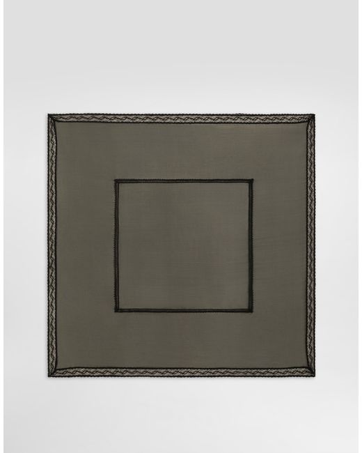 Dolce & Gabbana Green Silk-Blend Lace-Trim Scarf