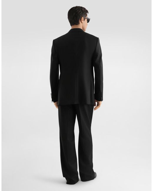 Dolce & Gabbana Black Double-Breasted Sicilia Virgin Wool Jacket for men