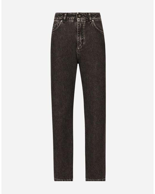 Dolce & Gabbana Gray Cotton Denim Boyfriend Jeans