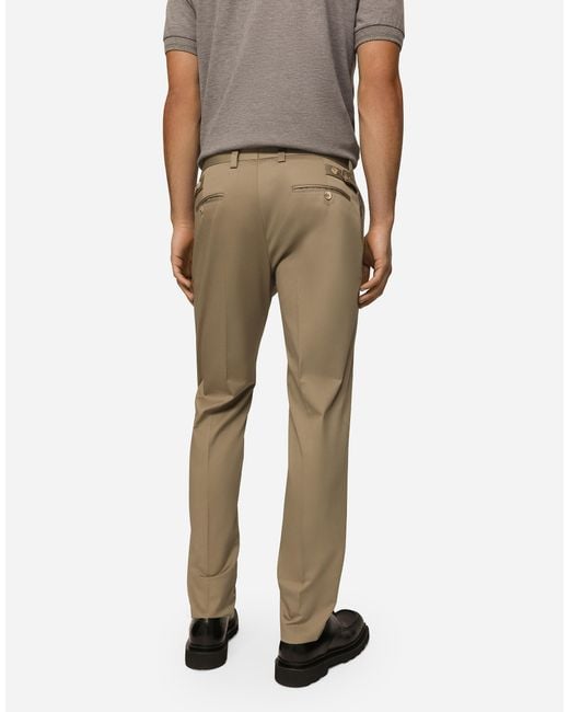 Dolce & Gabbana Natural Stretch Gabardine Trousers for men