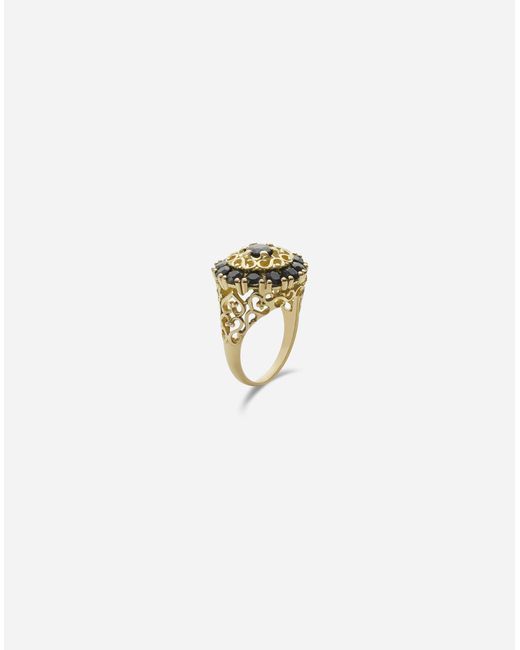Dolce & Gabbana Yellow Cluster Ring With Sapphires