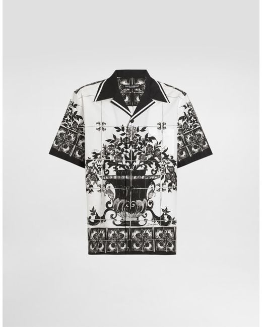 Dolce & Gabbana Black Cotton 'Hawaii' Shirt for men