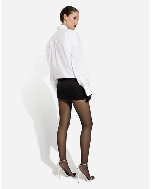 Dolce & Gabbana Black Ottoman Miniskirt With Flowers