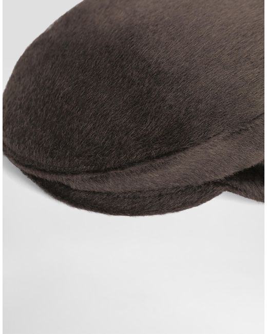 Dolce & Gabbana Brown Wool And Llama Flat Cap for men