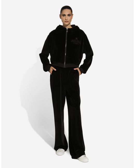 Dolce & Gabbana Black Chenille Cotton Hoodie