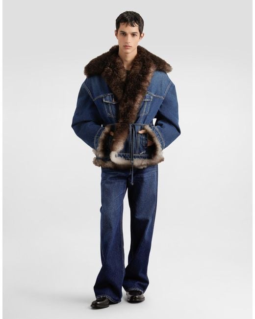 Dolce & Gabbana Blue Cotton Denim Jacket for men