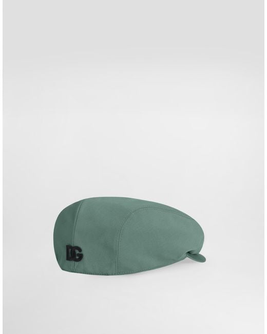 Dolce & Gabbana Green Wool Poplin Flat Cap for men