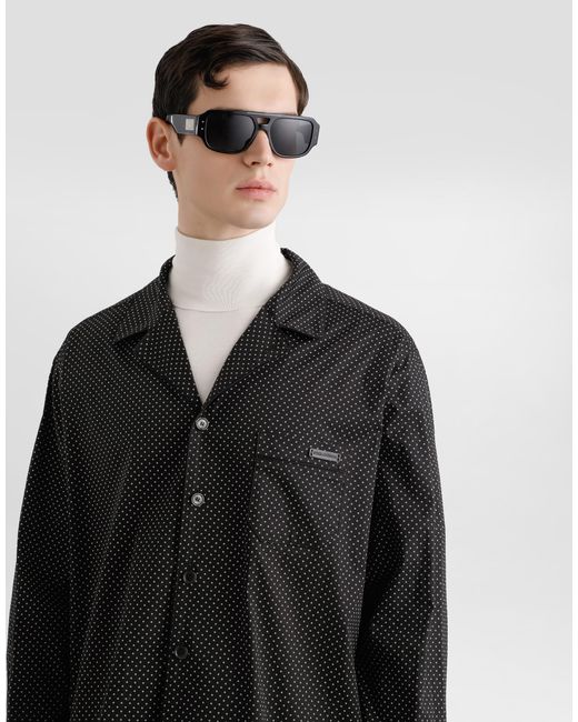 Dolce & Gabbana Black Microprinted Vanity Shirt for men