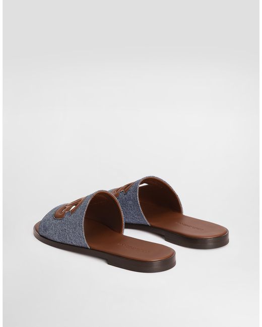 Dolce & Gabbana White Dg Light Denim Sandal for men