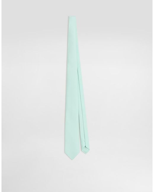 Dolce & Gabbana White Silk Twill Tie for men