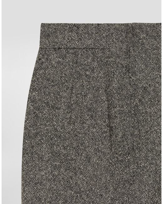 Dolce & Gabbana Gray Dotted Wool Skirt