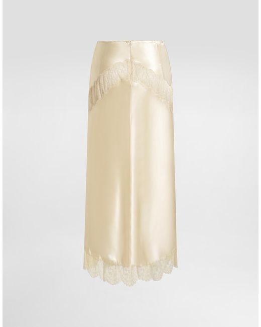Dolce & Gabbana White Silk Satin Skirt