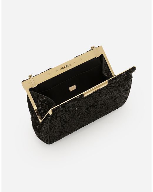 Dolce & Gabbana Black Schultertasche Marlene Mittelgroß