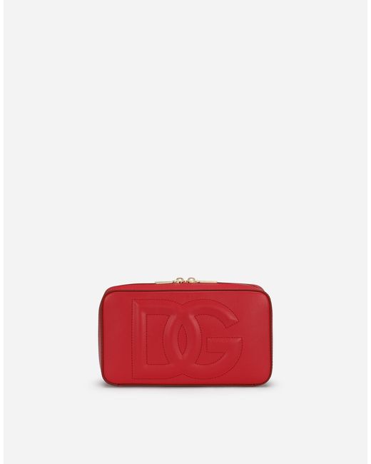 Dolce & Gabbana Red Kleine Camera Bag Dg Logo Bag Aus Kalbsleder