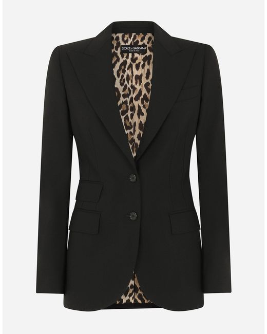 Dolce & Gabbana Black Single-Breasted Woolen Turlington Blazer