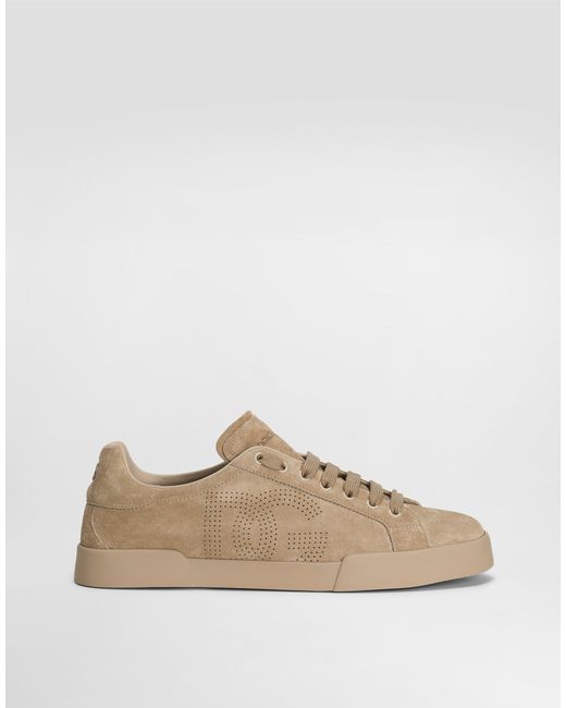 Dolce & Gabbana Sneaker Strobel Portofino Light Aus Kalbsleder in Natural für Herren