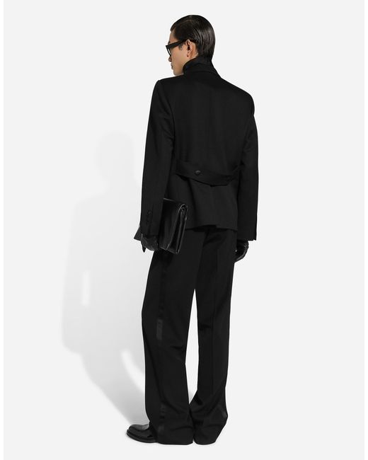 Chaqueta De Botonadura Doble De Raso Bordado Dolce & Gabbana de hombre de color Black