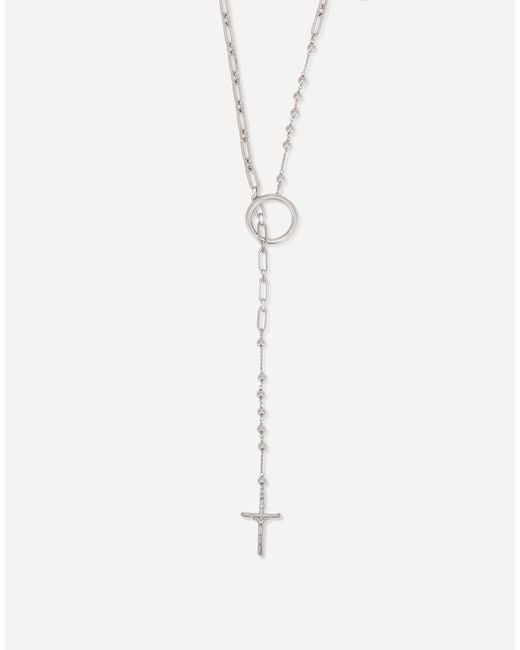 Dolce & Gabbana White Cross Necklace for men