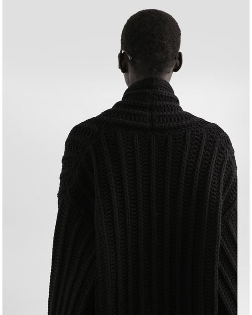 Dolce & Gabbana Black Virginwool Cardigan