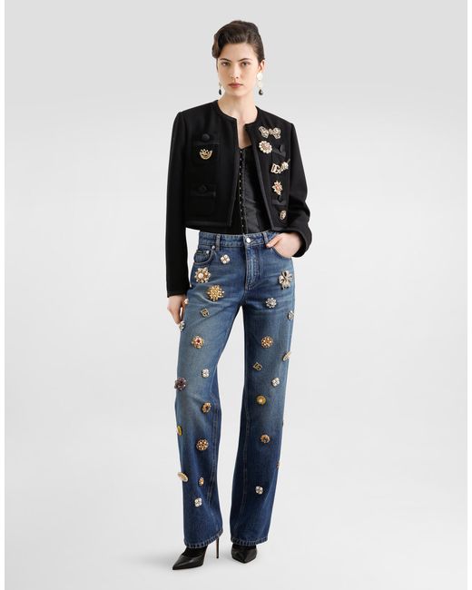 Dolce & Gabbana Black Double Crêpe Wool Jacket