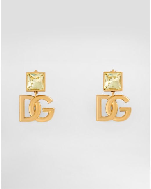 Dolce & Gabbana Dgロゴ＆ラインストーン イヤリング Metallic
