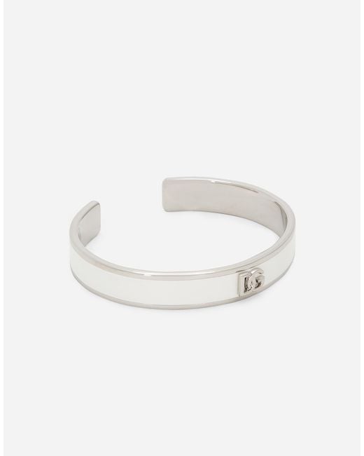 Dolce & Gabbana Metallic Logo-Plaque Cuff Bracelet