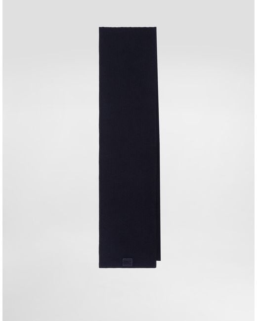 Dolce & Gabbana Blue Wool Knitted Scarf for men