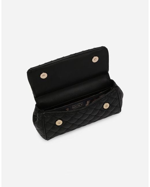 Dolce & Gabbana Black Small Sicily Handbag