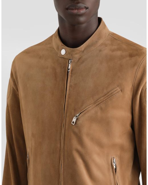 Dolce & Gabbana メンズ ナチュラル Lambskin Leather Jacket 【公式通販】