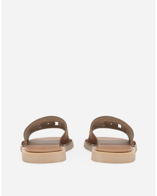 Dolce & Gabbana Brown Suede Sliders for men