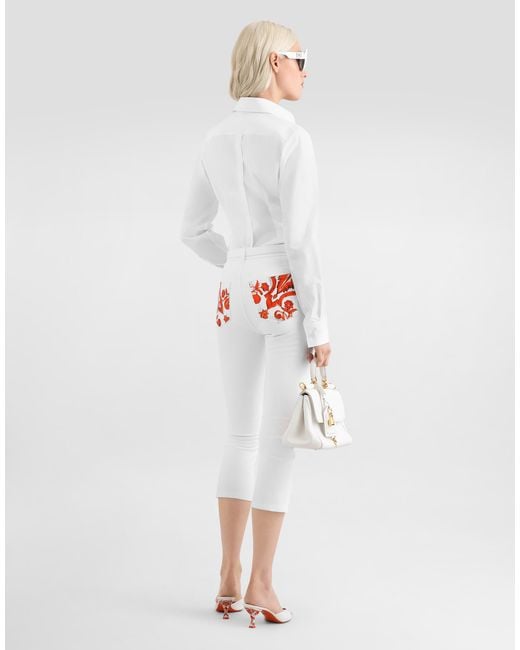 Dolce & Gabbana White Pantalone 5 Tasche