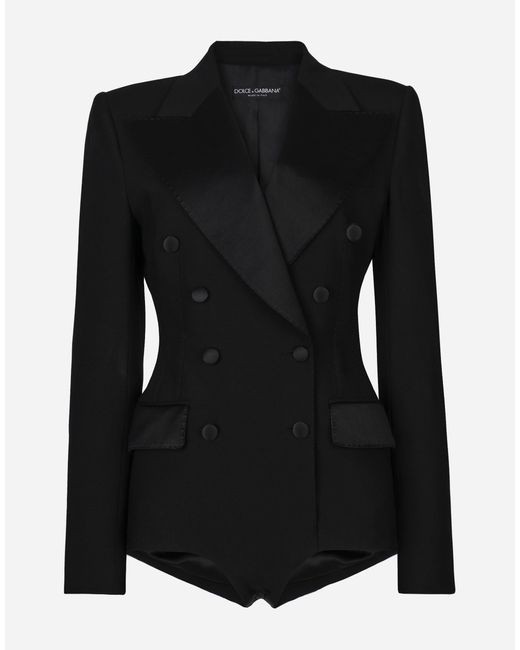Dolce & Gabbana タキシードジャケット ダブルブレスト ボディスーツスタイル Black