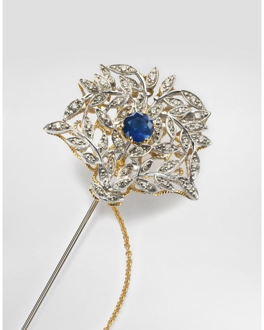 Dolce & Gabbana White Sicily Brooch 18-Carat And, Sapphires, And Diamonds for men
