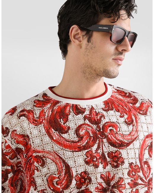 Dolce & Gabbana Red T-Shirt M/Corta Giro for men