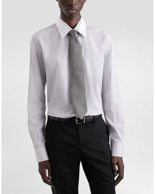 Dolce & Gabbana White Micro-Design Jacquard Tie for men
