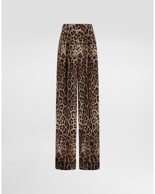 Dolce & Gabbana Natural Leo- Wool Trousers