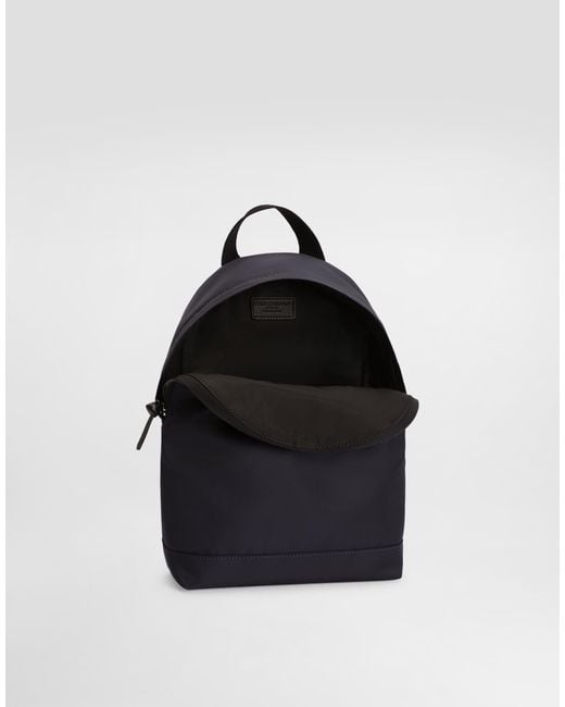 Dolce & Gabbana Blue Nylon Backpack With Logo for men