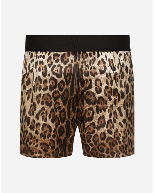Short En Soie À Léopard Dolce & Gabbana pour homme en coloris Black
