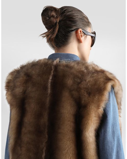 Dolce & Gabbana Fur Vest Brown