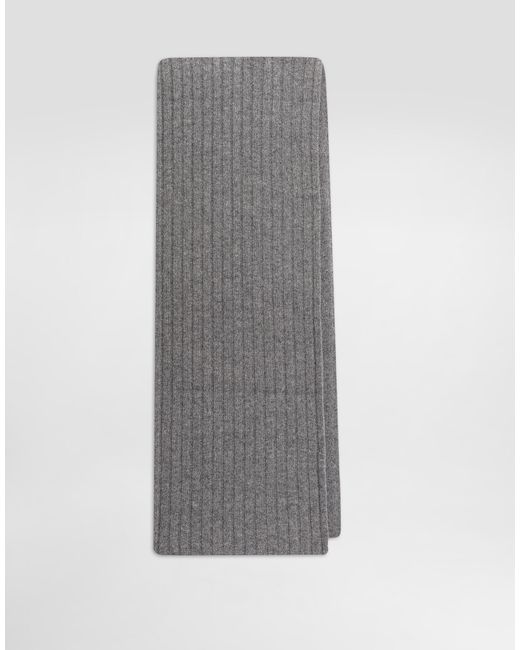 Dolce & Gabbana Gray Gerippter Strickschal