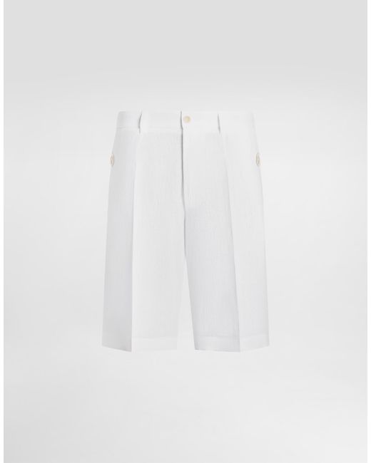 Dolce & Gabbana White Linen Jogging Trousers for men