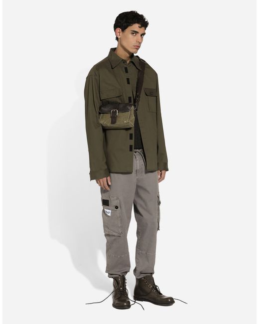 Pantalón Cargo De Algodón Dolce & Gabbana de hombre de color Gray