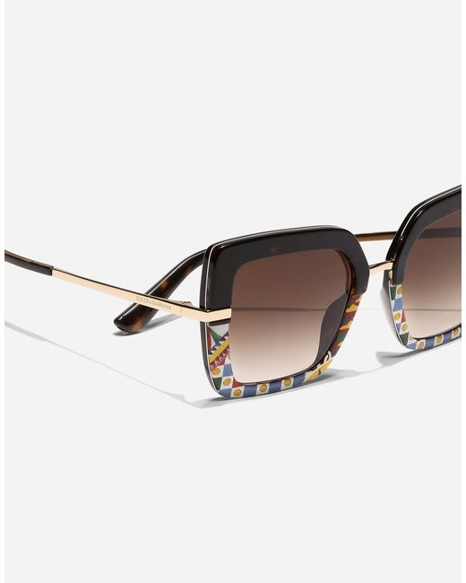 Dolce & Gabbana Multicolor Half Print Sunglasses